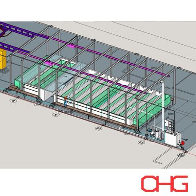 알루미늄 프로필의 표면 준비를 제공하는 잠수 전처리 라인