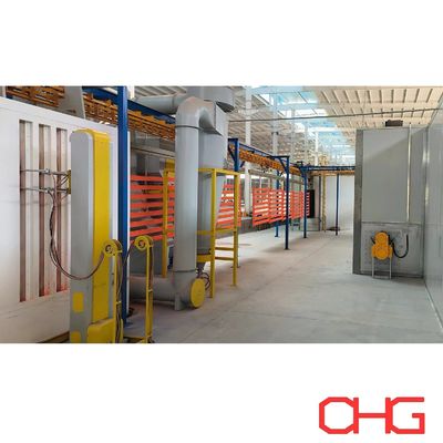 전력 없는 컨베이어 시스템으로 금속 기판 가루 코팅 라인